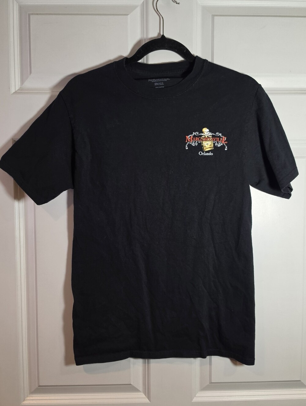 Margaritaville Black Short Sleeve Crew Tee with Small Multicolor Logo S